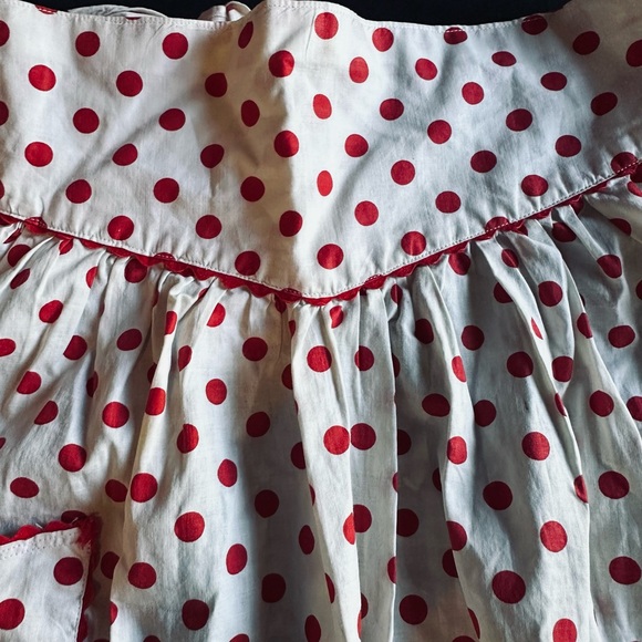 Apron. Vintage.  Red Polka Dot Women's - Picture 3 of 5